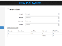 Sales / Transactions Screen