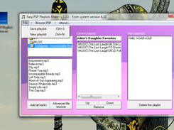Easy PSP Playlists Maker psp, playlist, m3u, m3u8, generation, automatic, detection, software, cfw, homebrew, playstation, portable, dark, alex, pspgen, music, musique