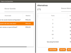 3- Editando alternativas de questões