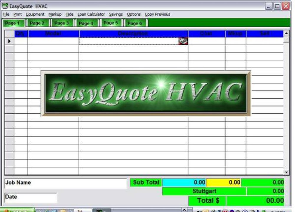 EasyQuote HVAC Screenshot 1