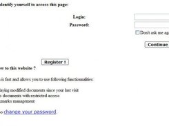 Login page