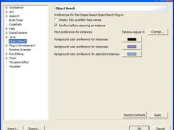 Object Bench preferences.
