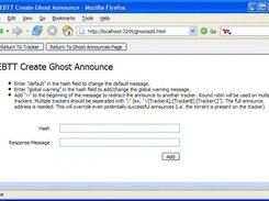 A screenshot of the ghost announce creator page