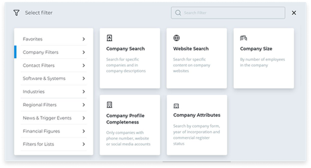 Combine filters to find your ideal customers with just a few clicks