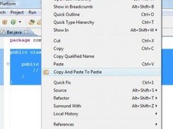 Use the context menu to copy and paste text to pastebin