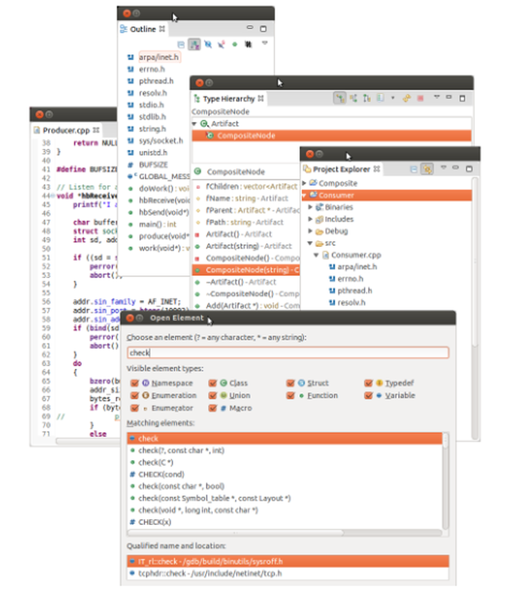 Eclipse CDT Screenshot 1