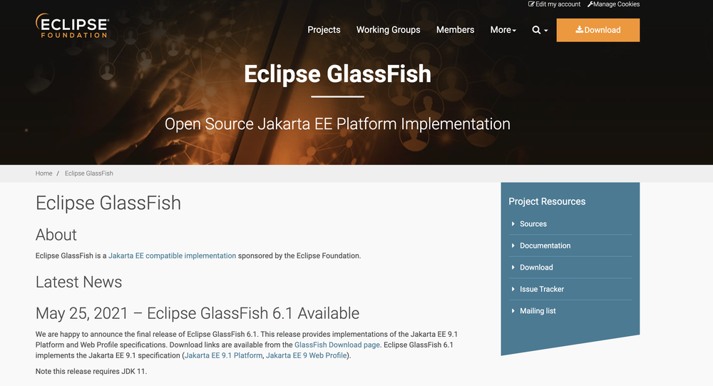 Eclipse GlassFish Screenshot 1