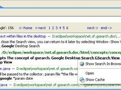 The GSearch view for desktop search