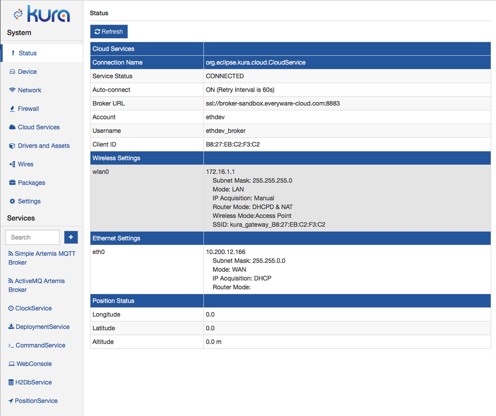 Eclipse Kura Screenshot 1