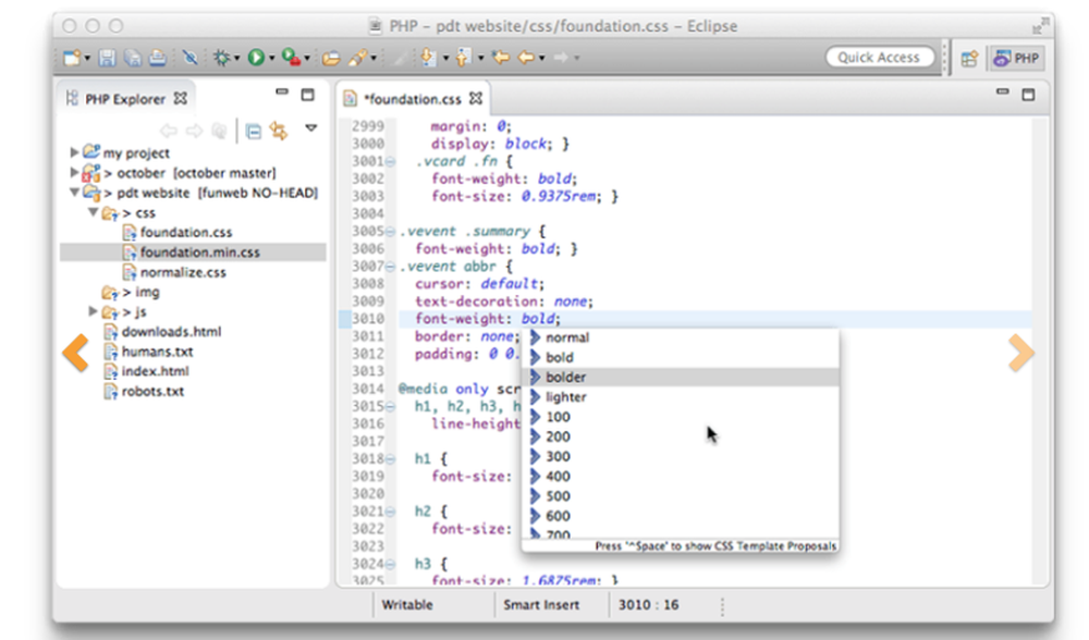 Eclipse PHP Screenshot 1