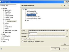 Header formats preferences