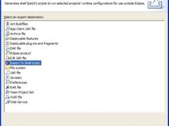 Selecting the option to export to shell scripts
