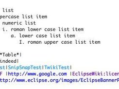 Twiki Source with lists and table