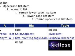Twiki Browser with lists and table