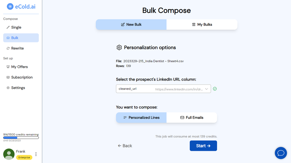 eCold.ai Screenshot 1