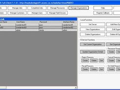 Manage Organizations Screen of EService CS Full Client.