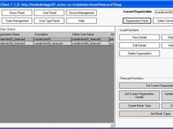 Manage Organization Screen of Timecard CS Full Client