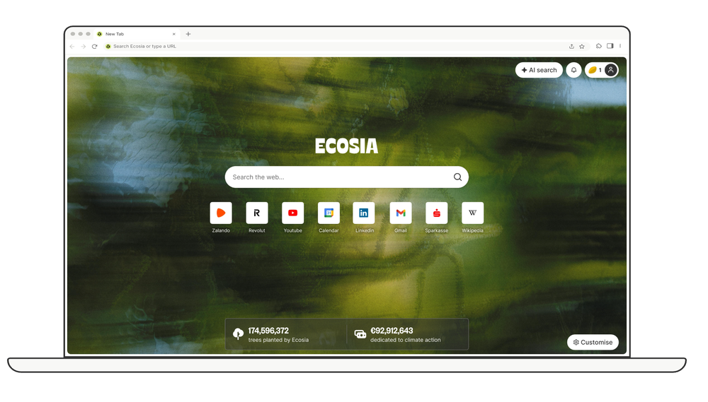 Ecosia Browser Screenshot 1
