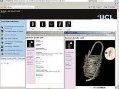 E-Curator Prototype Initial Screen and opened object