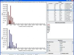 A particle's positive and negative mass spectra.