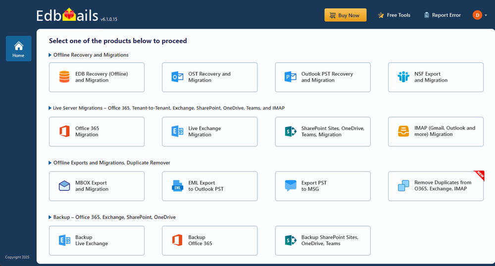 EdbMails Product interface