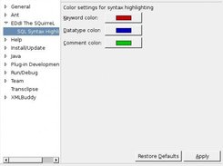 The editor preferences dialog