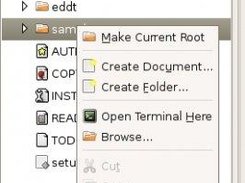 A directory context menu.