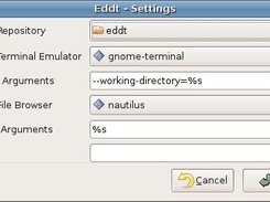 The settings dialog box.