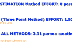 Orange Effort Estimation Sample Result