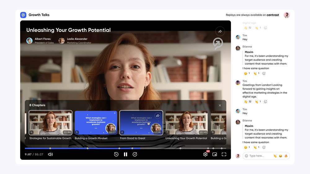 Amaze your audience with a modern viewer experience. Add your logo, choose your colors and make your audience feel right at home with a branded experience.