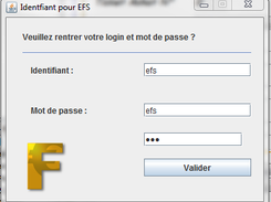 Identifiant à l'ouverture du programme