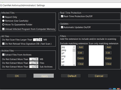 EG ClamNet Antivirus (Administrator): Settings