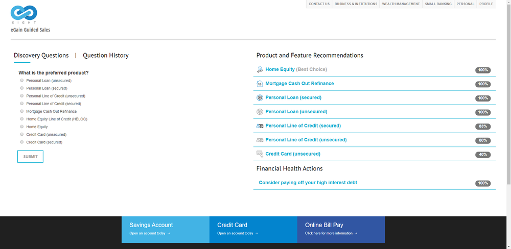 eGain Sales Advisor Screenshot 1
