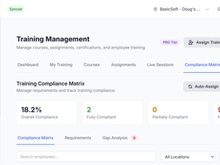 Training Compliance Matrix Screenshot