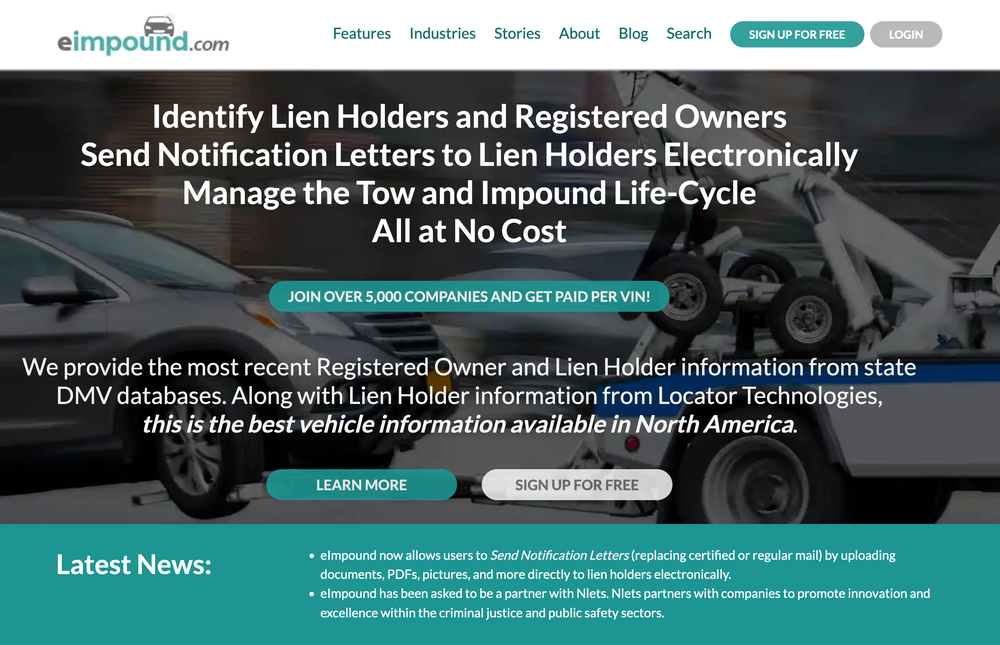 eImpound.com Home Page