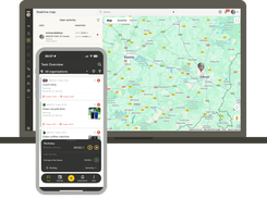 Real time field staff positioning on the map