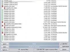 Verify/repair window with loaded recovery set