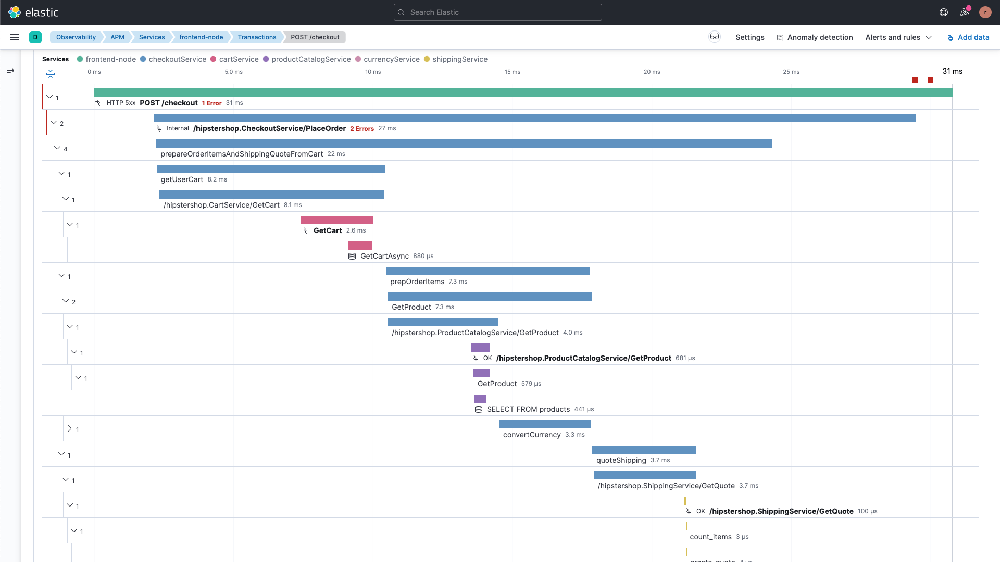 Elastic APM Screenshot 1