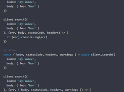 Elasticsearch Node.js client Screenshot 1