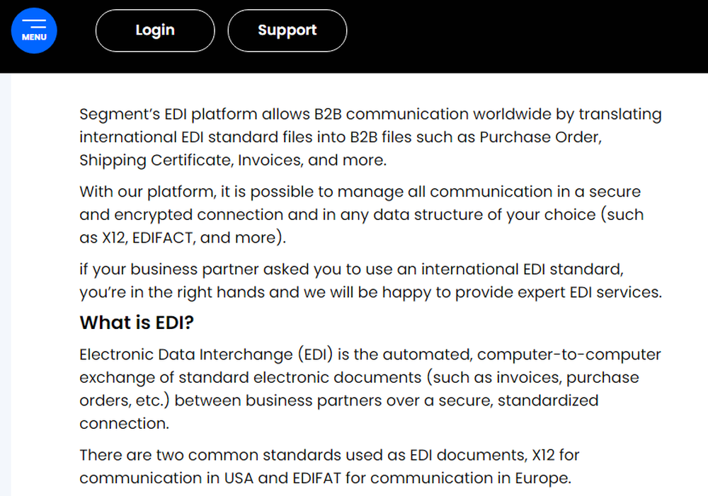 Segment EDI Platform Screenshot 1