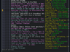 Elfeed Emacs Web Feed Reader Screenshot 1