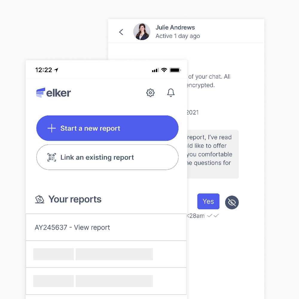 Mobile app reporting view