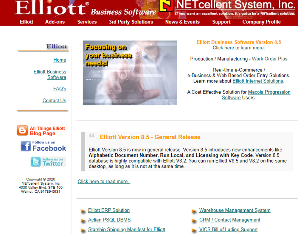 Elliott Business Software Screenshot 1