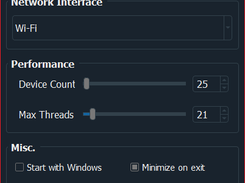 Settings window