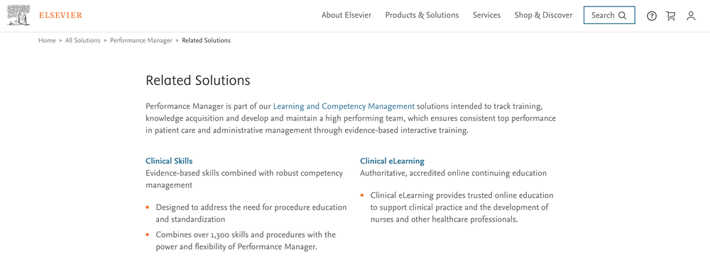 Elsevier Performance Manager Screenshot 1