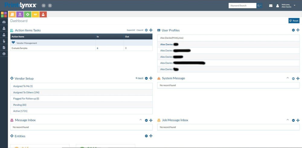 PrintLynxx Dashboard/Customization