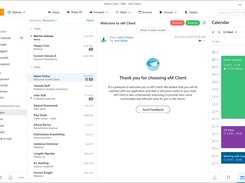 eM Client - Inbox (with the daily agenda view)