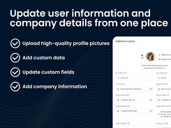 While BulkSignature is fully integrated with Google Admin console, it also allows you to make selective changes to your company and user data without leaving the app. Upload high-quality images, add custom details, standardize your company info.  