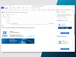 The CodeTwo signatures add-in is the ultimate solution to handle signatures as you type an email in Outlook desktop, mobile and web. The add-in also supports encrypted emails out of the box.