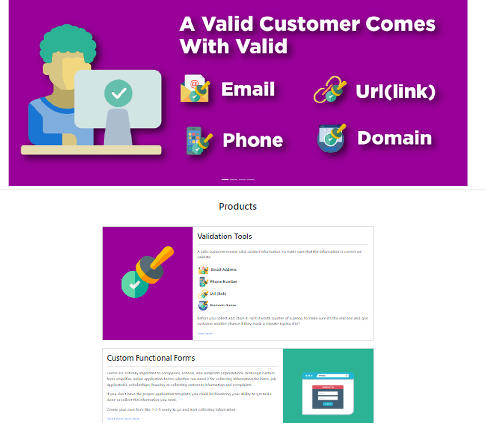WebLegit Validation Screenshot 1